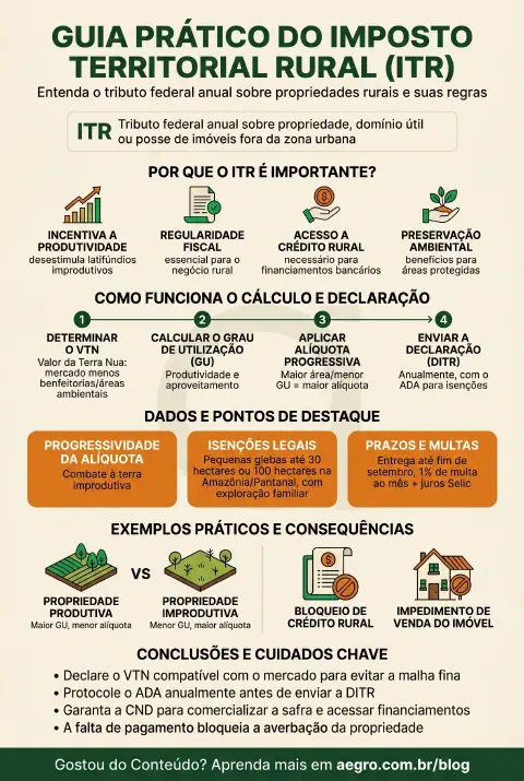 Infográfico educativo sobre Imposto Territorial Rural (itr)