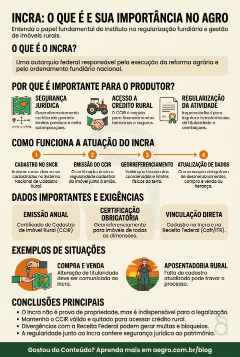 Infográfico educativo sobre Incra