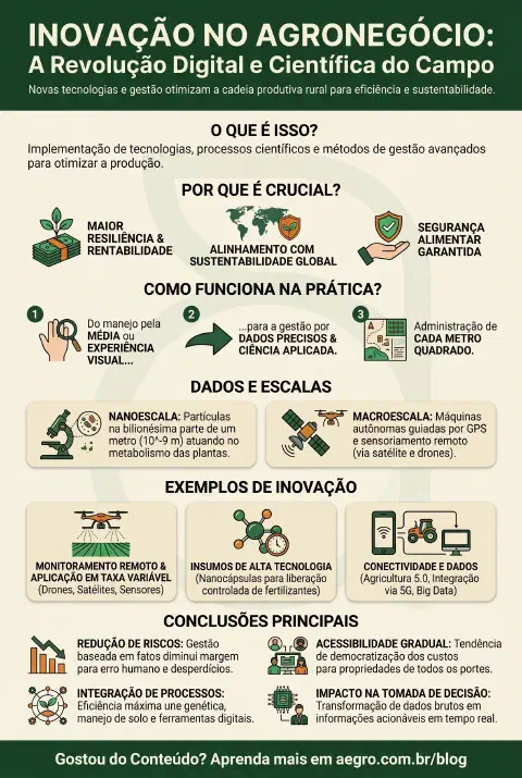 Infográfico educativo sobre Inovação No Agronegócio