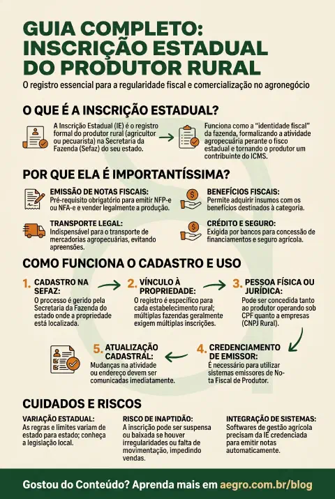 Infográfico educativo sobre Inscrição Estadual Produtor Rural