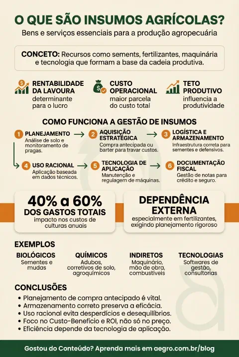 Infográfico educativo sobre Insumos Agrícolas