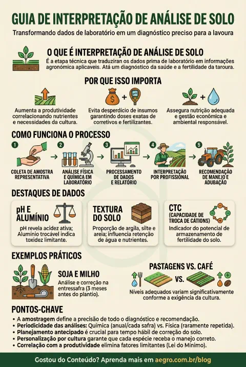 Infográfico educativo sobre Interpretação De Análise De Solo