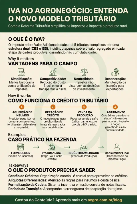 Infográfico educativo sobre Iva No Agronegócio