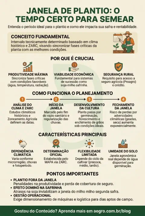 Infográfico educativo sobre Janela De Plantio