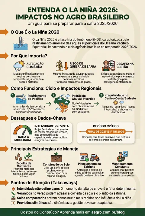 Infográfico educativo sobre La Nina 2026