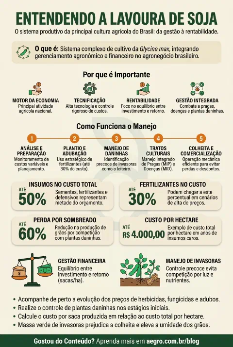 Infográfico educativo sobre Lavoura De Soja