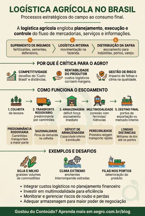Infográfico educativo sobre Logística Agrícola