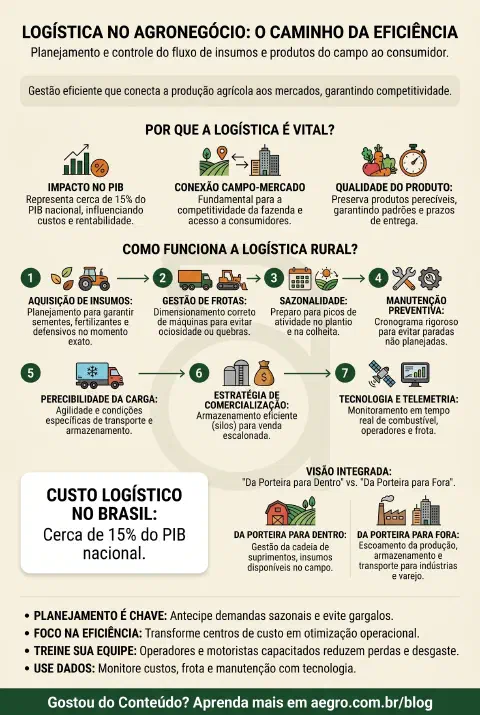 Infográfico educativo sobre Logística No Agronegócio