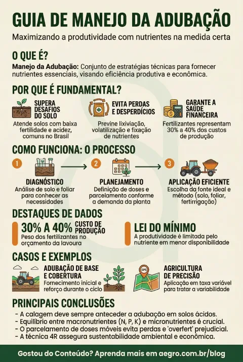 Infográfico educativo sobre Manejo Da Adubação