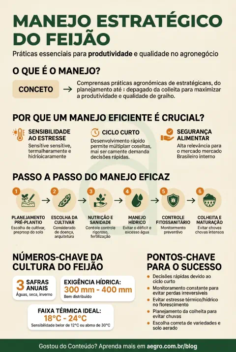 Infográfico educativo sobre Manejo Da Cultura Do Feijão