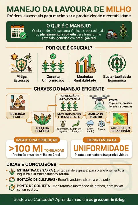 Infográfico educativo sobre Manejo Da Lavoura De Milho