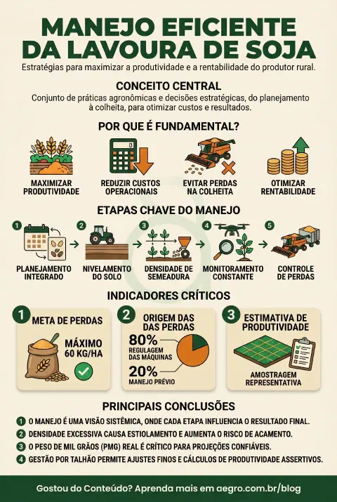 Infográfico educativo sobre Manejo Da Lavoura De Soja