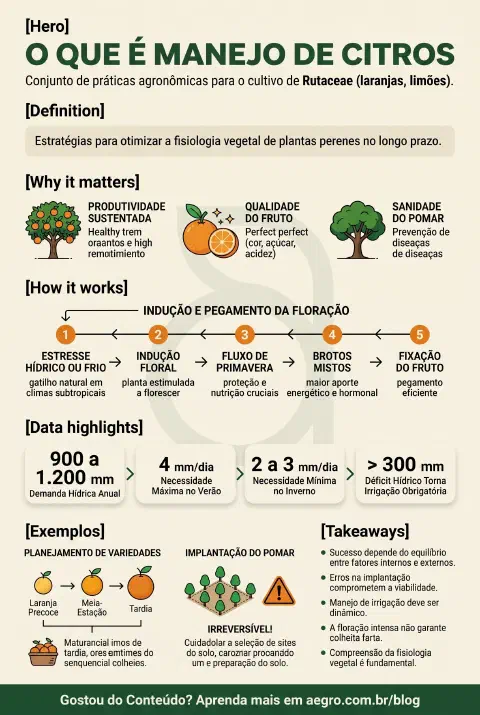 Infográfico educativo sobre Manejo De Citros