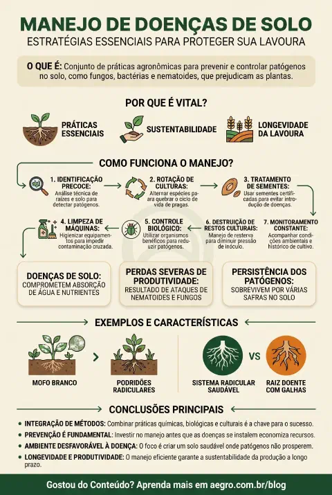 Infográfico educativo sobre Manejo De Doenças De Solo