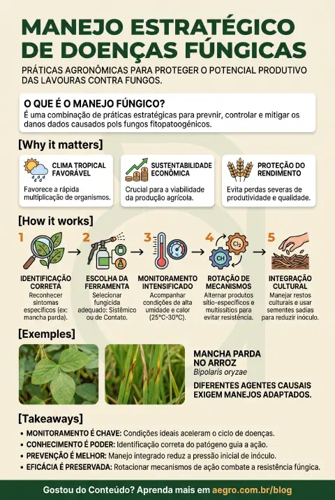 Infográfico educativo sobre Manejo De Doenças Fúngicas