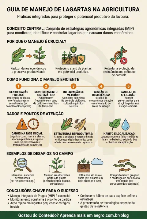 Infográfico educativo sobre Manejo De Lagartas