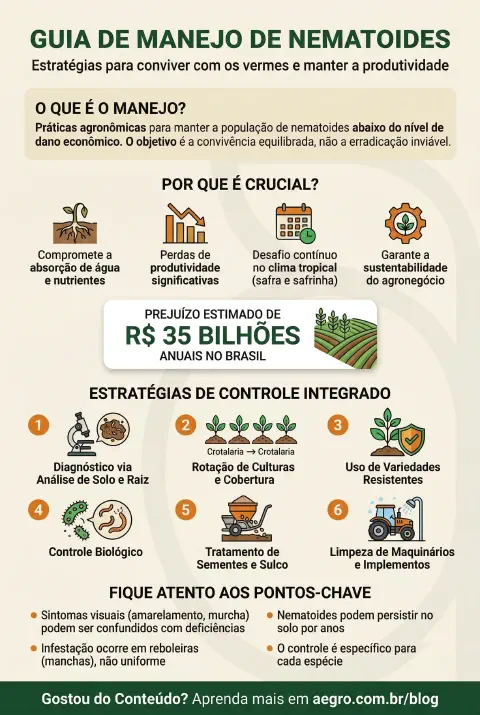 Infográfico educativo sobre Manejo De Nematoides