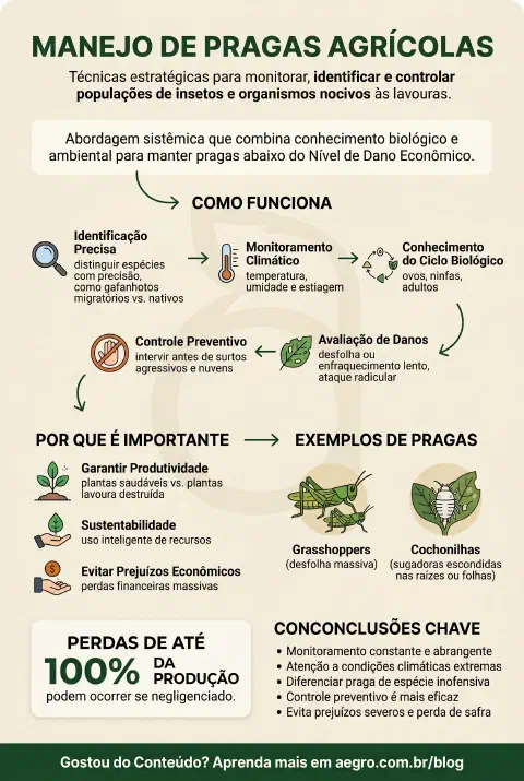 Infográfico educativo sobre Manejo De Pragas Agrícolas