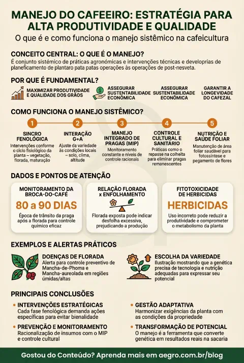 Infográfico educativo sobre Manejo Do Cafeeiro