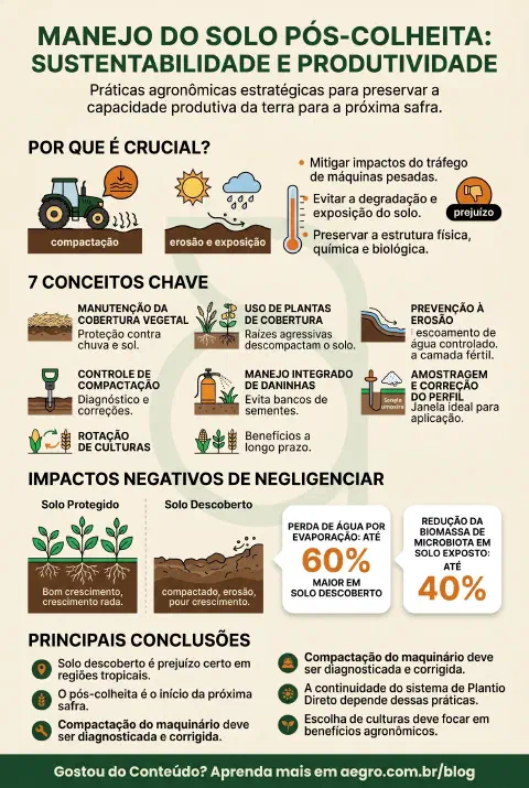 Infográfico educativo sobre Manejo Do Solo Pós Colheita