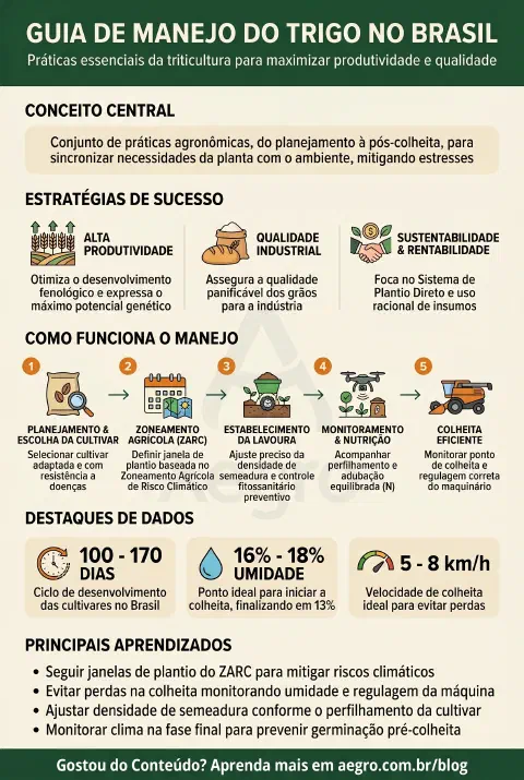 Infográfico educativo sobre Manejo Do Trigo