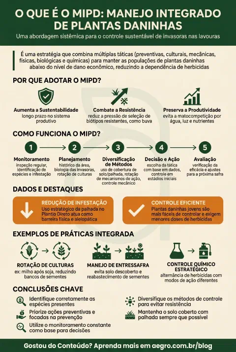 Infográfico educativo sobre Manejo Integrado De Plantas Daninhas