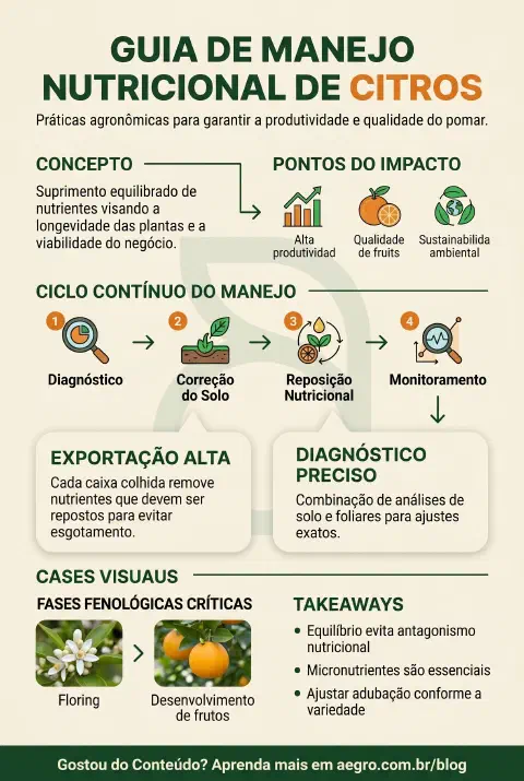 Infográfico educativo sobre Manejo Nutricional De Citros