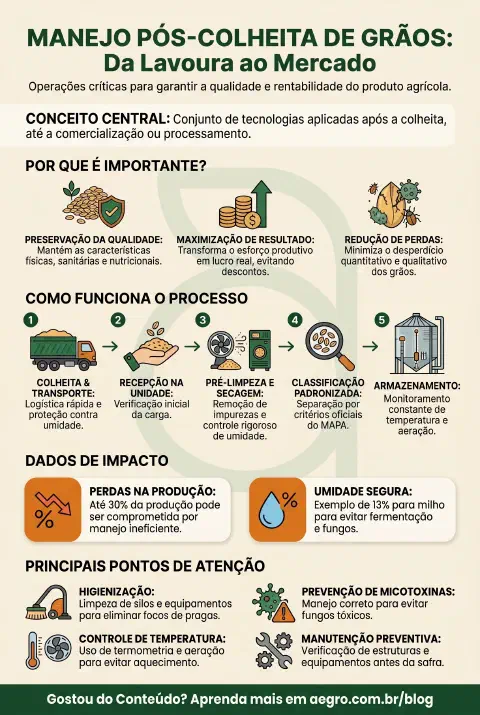 Infográfico educativo sobre Manejo Pós Colheita