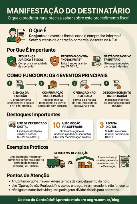 Infográfico educativo sobre Manifestação Do Destinatário
