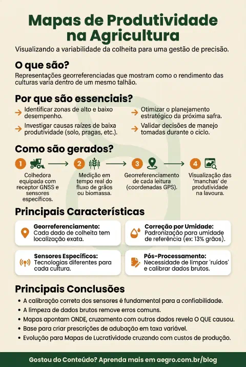 Infográfico educativo sobre Mapas De Produtividade