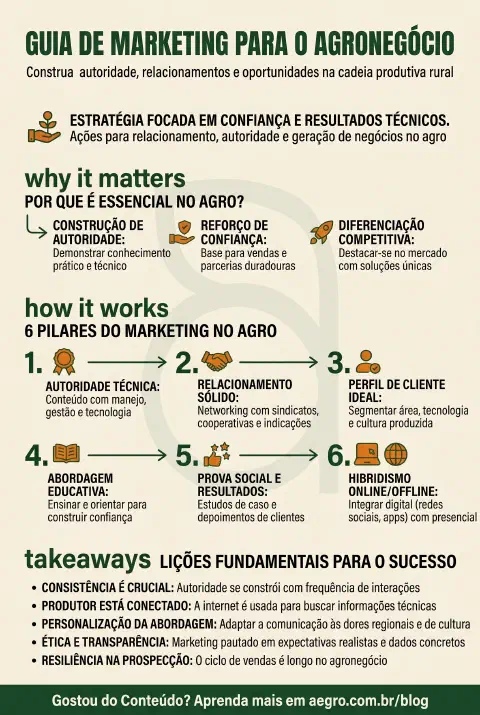Infográfico educativo sobre Marketing Para O Agronegócio