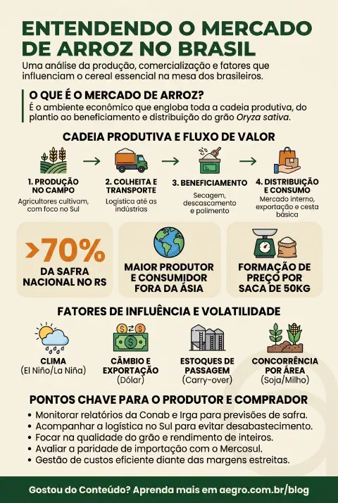 Infográfico educativo sobre Mercado De Arroz