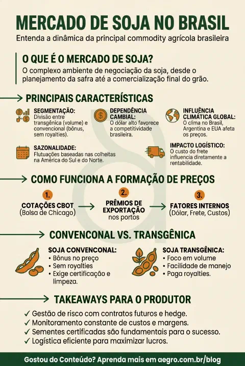 Infográfico educativo sobre Mercado De Soja