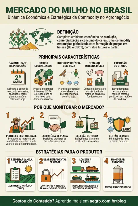 Infográfico educativo sobre Mercado Do Milho