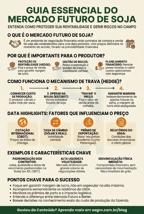 Infográfico educativo sobre Mercado Futuro De Soja