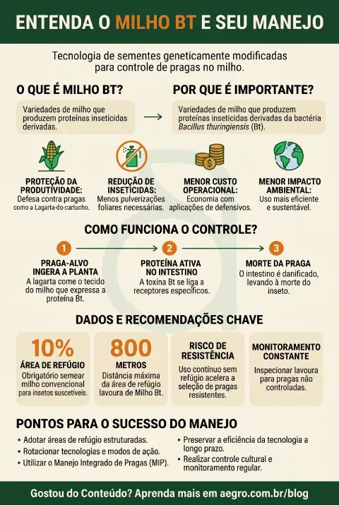Infográfico educativo sobre Milho Bt