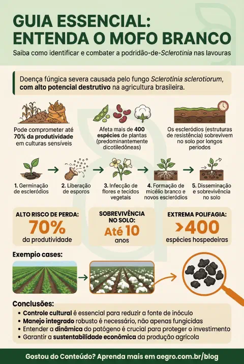 Infográfico educativo sobre mofo branco