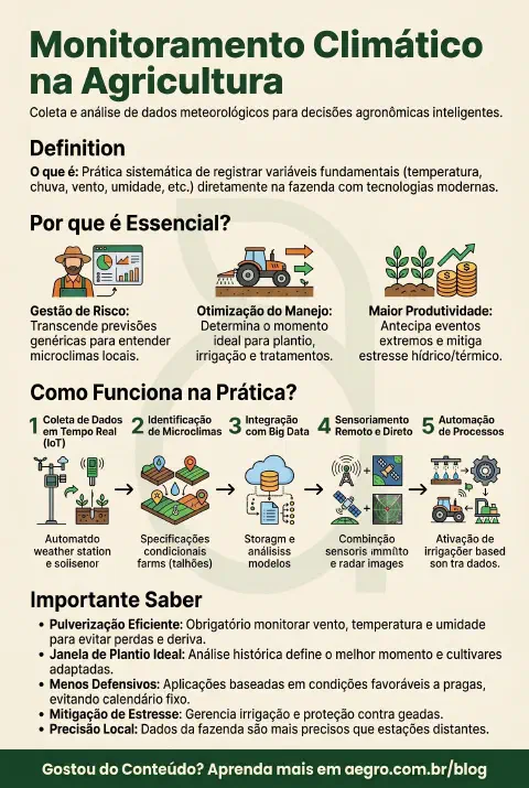 Infográfico educativo sobre Monitoramento Climático
