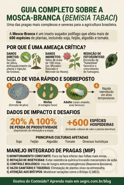 Infográfico educativo sobre Mosca Branca