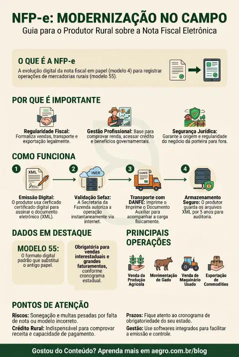 Infográfico educativo sobre Nfp E Produtor Rural