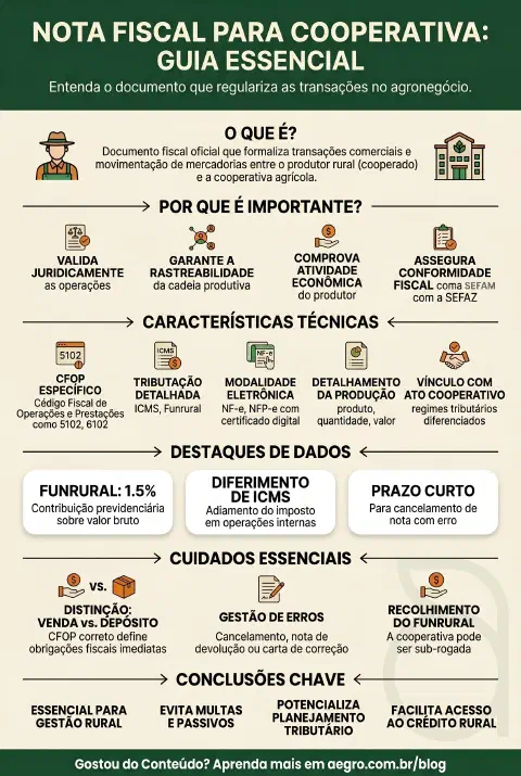 Infográfico educativo sobre Nota Fiscal Para Cooperativa
