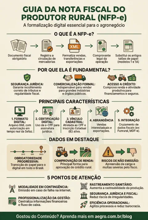Infográfico educativo sobre Nota Fiscal Produtor Rural