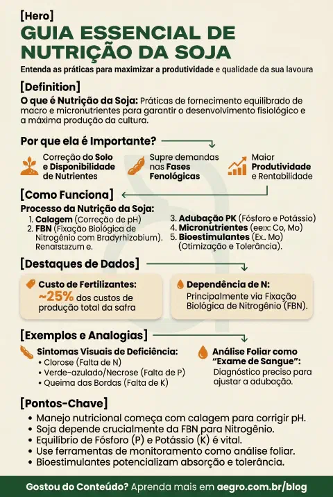Infográfico educativo sobre Nutrição Da Soja
