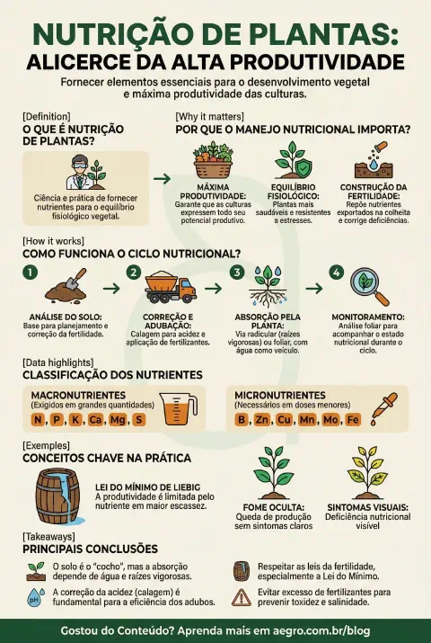Infográfico educativo sobre Nutrição De Plantas