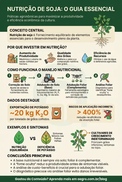 Infográfico educativo sobre Nutricao De Soja