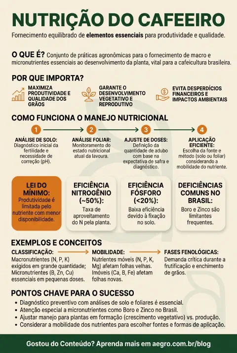 Infográfico educativo sobre Nutrição Do Cafeeiro