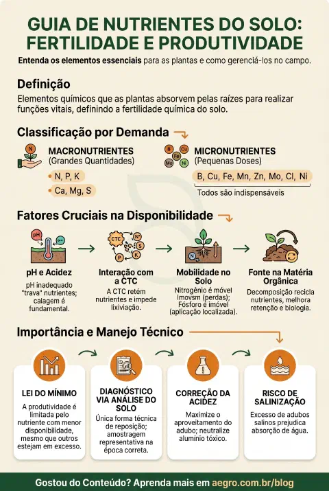 Infográfico educativo sobre Nutrientes Do Solo