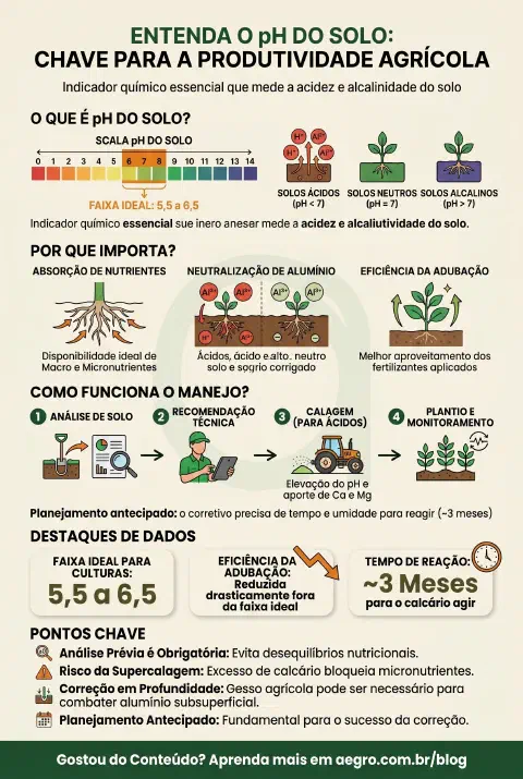Infográfico educativo sobre Ph Do Solo