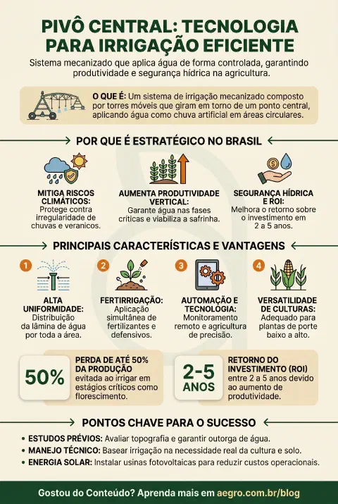 Infográfico educativo sobre Pivô Central