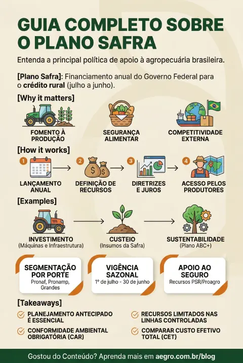 Infográfico educativo sobre Plano Safra